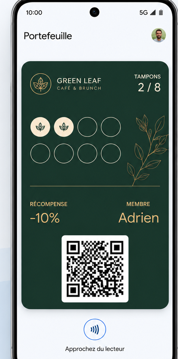Carte Lamina Fidelity dans Google Wallet